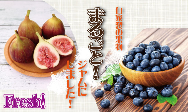 まるごと濃縮！いちじく ＆ ブルーベリー ジャム セット （190g×各１個） ジョブクリエイト フルーツ 果実 自家製 天然素材 健康