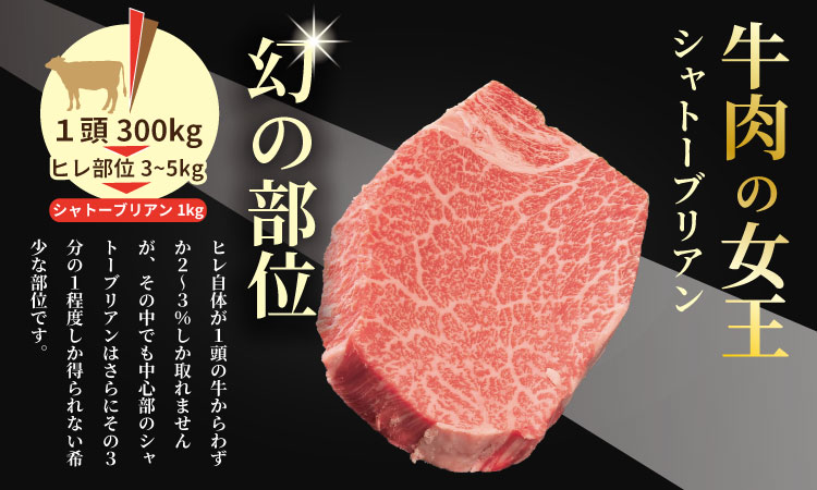 希少部位！A4 〜 A5 佐賀牛 シャトーブリアンステーキ（1000g） 佐賀牛