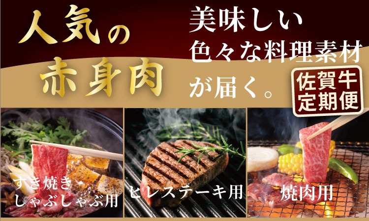 【定期便】佐賀牛 A4 〜 A5 人気の赤身肉・ヒレステーキ肉「合計700g（連続3回）」 お一人様用 冷凍 赤身 牛肉 国産 お肉 ブランド牛 九州産 牛肉 スライス ステーキ しゃぶしゃぶ すき焼き 川べぇ