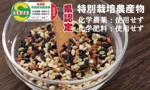 古代玄米・特別栽培認定「三色米」150g×6個　古代米 黒米 赤米 緑米 栄養 健康 佐賀県 小城市 送料無料
