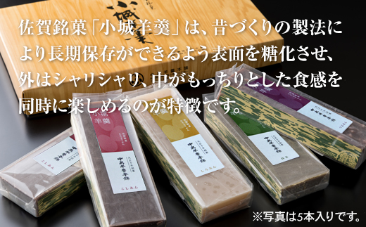 小城羊羹5本入セット 中島羊羹本舗 羊羹 ようかん ギフト 羊かん 和菓子 お茶菓子 詰め合わせ 贈答用 スイーツ 佐賀 送料無料