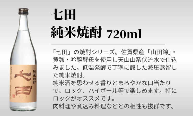 七田 米焼酎 ＆ 吟醸酒粕 焼酎 飲み比べ 2本セット(720ml X 2本) 天山酒造 日本酒蔵元 米焼酎