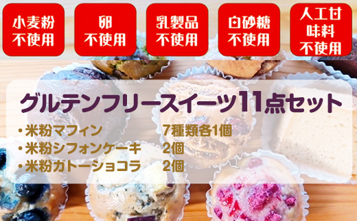小麦粉不使用 グルテンフリー米粉のスイーツ11点セット（NEW07-11） サンテカフェまる　送料無料 グルテンフリー ヴィーガン 米粉 スイーツ 小麦粉不使用 卵不使用 乳製品不使用 動物性油不使用 砂糖不使用 ギフト 贈り物 佐賀 佐賀県 小城市