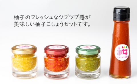 自家製栽培の地元人気の柚子こしょうセット（4種類） オリジナル 調味料 地元で人気 柚子胡椒  ゆず 柚子 こしょう 胡椒 佐賀 送料無料