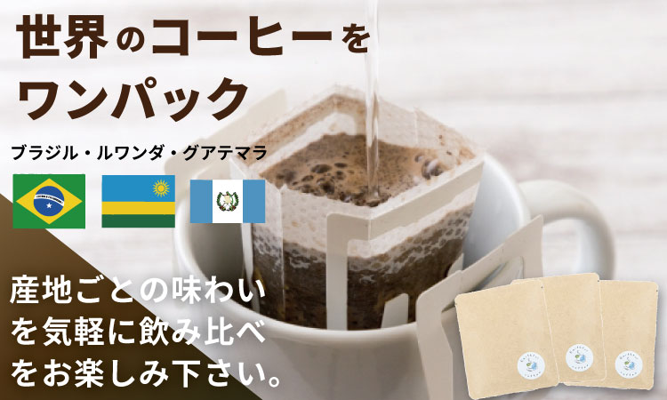 飲み比べ 自家焙煎コーヒー豆 各80g 2種 （ロースト豆）＆ドリップパック ３パック 珈琲 セット 贈答 プレゼント アースフルコーヒー