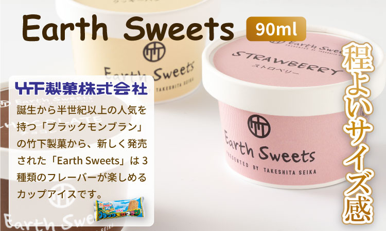 Earth Sweets カップアイス 3種24個セット 【竹下製菓 】 アイス クリーム スィーツ チョコレートアイスクリーム