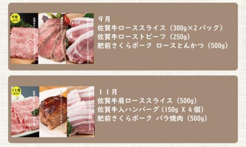 【定期便】 (年6回/隔月お届け) 佐賀牛with肥前さくらポーク お肉の定期便 奇数月