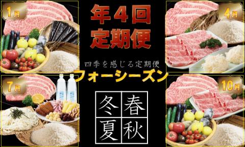 【定期便】小城の特産品・逸品定期便  フォーシーズン (年4回お届け) 佐賀牛 お米 アイス 炭酸水 野菜