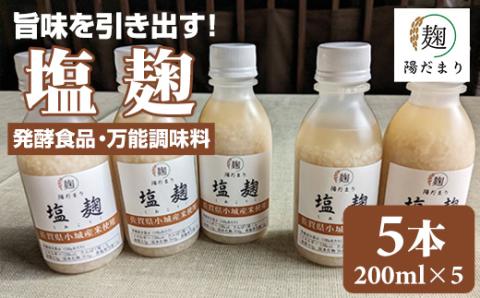 旨味を引き出す塩麹5本セット 発酵食品 伝統食品 そよかぜ