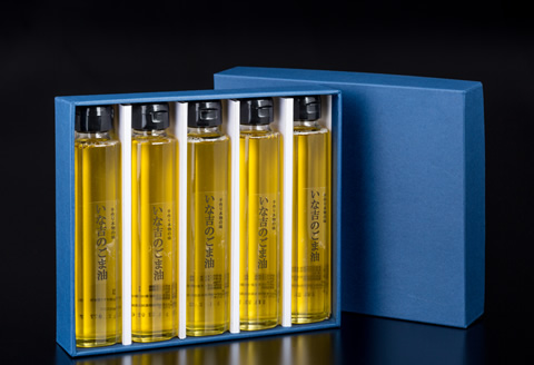 職人手作り黄金色いな吉のごま油（5本入り） 送料無料　いな吉 いなきち ごま油 佐賀 小城 有名 美味しい 手絞り 一番搾り 黄金色