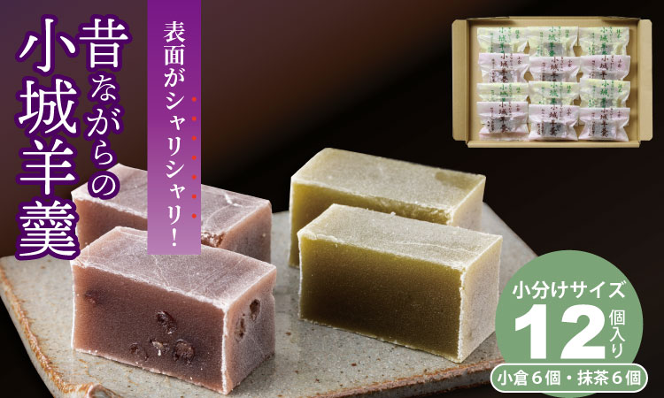 表面シャリシャリ 昔ながらの小城羊羹お試し12個入り 山田老舗 和菓子 詰め合わせ（小倉羊羹・抹茶羊羹） 切羊羹 お茶 ミニサイズ 一口サイズ 小分け スポーツ ゆうパケット便