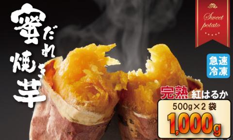 蜜だれ冷やし焼き芋 蜜があふれ出る完熟紅はるか(500g×2袋) 乃市商店 の焼いも 甘い スイーツ ホクホク イモ 冷やしても美味しい 熟成 冷凍 送料無料