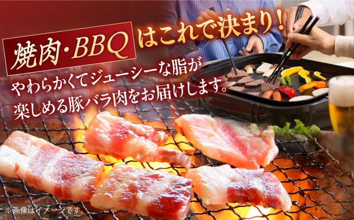 【3回定期便】肥前さくらポーク バラ肉 焼肉用 総計1.8kg【一ノ瀬畜産】 [NAC601] 豚肉 バラ 豚バラ 焼肉 BBQ