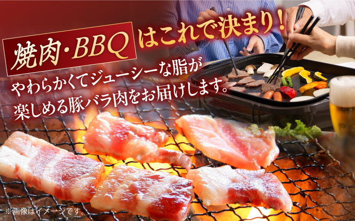 【3回定期便】肥前さくらポーク バラ肉 焼肉用 総計3.6kg【一ノ瀬畜産】 [NAC604] 豚肉 バラ 豚バラ 焼肉 BBQ