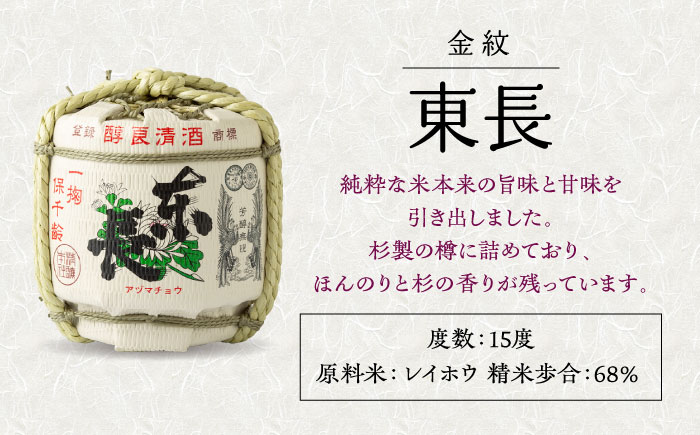 金紋東長樽 1.8L樽 1個 【瀬頭酒造】 [NAH050] 日本酒 酒 地酒 東長 佐賀県 嬉野市