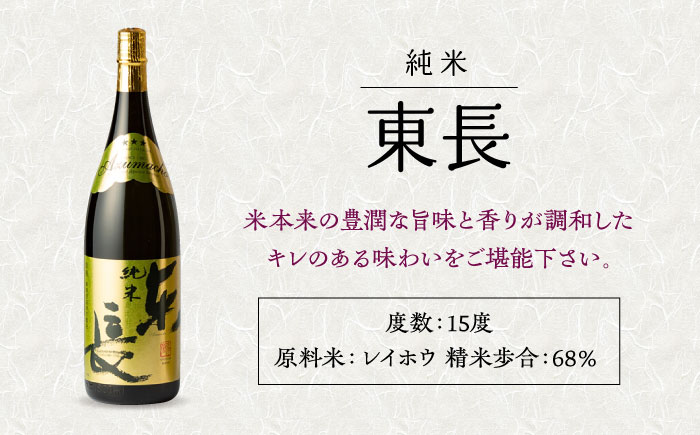 【12回定期便】純米東長 1.8L 1本 【瀬頭酒造】 [NAH060] 日本酒 酒 地酒 東長 佐賀県 嬉野市