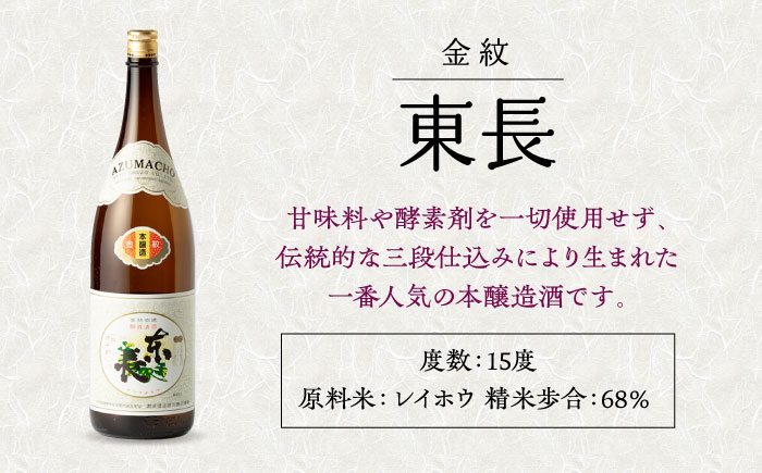 【6回定期便】金紋東長 1.8L 1本 【瀬頭酒造】 [NAH065] 日本酒 酒 地酒 東長 佐賀県 嬉野市
