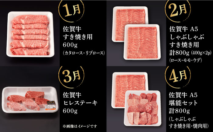 【12回定期便】佐賀牛 フルコース定期便 【桑原畜産】[NAB110]  牛肉 佐賀県産 黒毛和牛 定期便