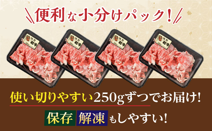 佐賀和牛 切り落とし 計1kg(250g×4p)【一ノ瀬畜産】 [NAC031] 牛肉 佐賀県産 黒毛和牛 きりおとし