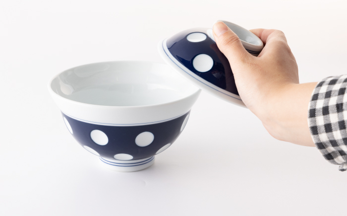 水玉 蓋付丼 (小) 【副千製陶所】 NAZ002