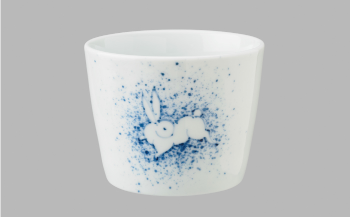 そばちょこ 1点 月兎文中 (染付/赤絵) 【辻与製陶所】 NAZ021