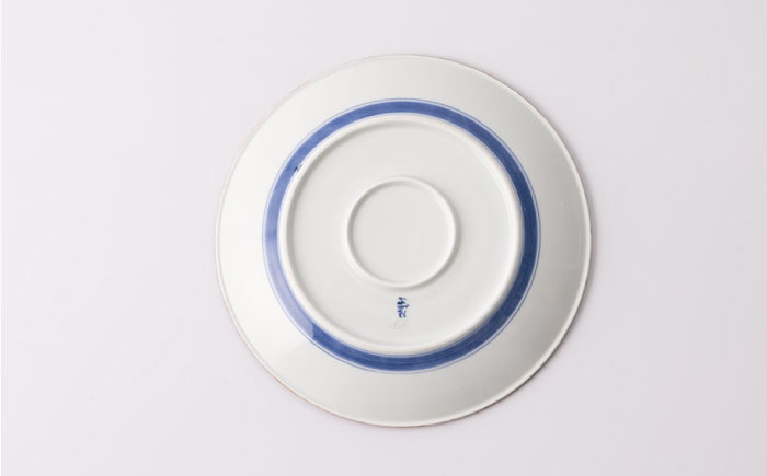 いげ皿 染ソフィア (青) 21cm 1点 【辻与製陶所】 NAZ502
