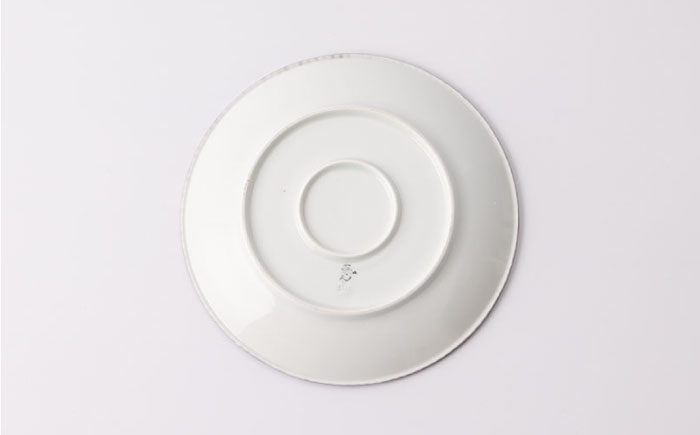 いげ皿 胡麻鍋島小紋 (グレイ) 21cm 1点 【辻与製陶所】 NAZ503