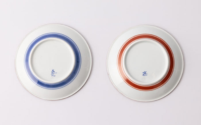 いげ皿 染ソフィア (赤 青) 15cm 2点 【辻与製陶所】 NAZ505