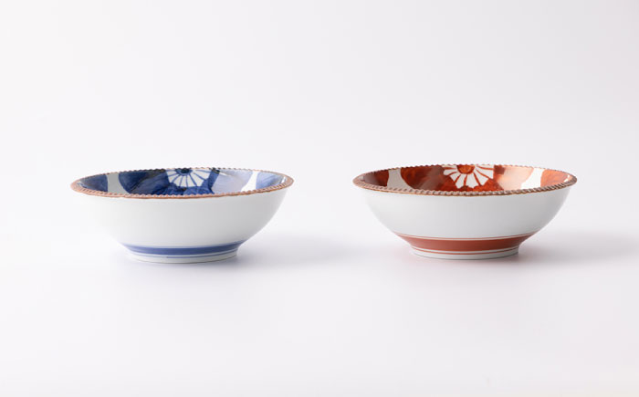 いげ皿 丸鉢 染ソフィア (赤 青) 16cm 2点 【辻与製陶所】 NAZ508