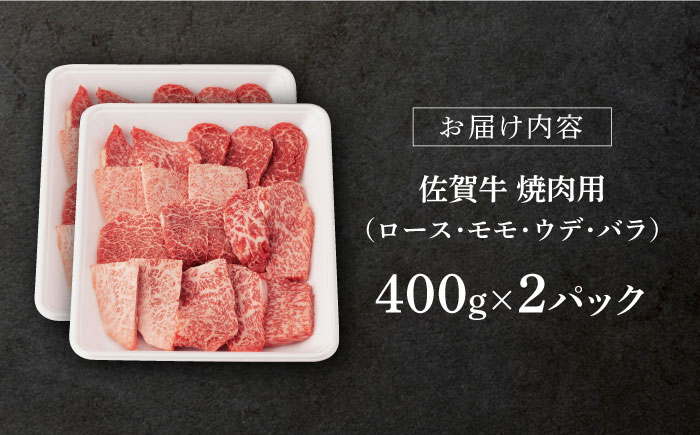 【2026年2月発送】佐賀牛 A5 厳選部位 焼肉用 800g （400g×2P）【桑原畜産】 [NAB225]  牛肉 佐賀県産 黒毛和牛 焼肉 BBQ バーベキュー