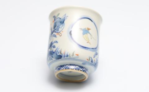 染錦柘榴駱駝文湯谷鳳窯肥前吉田焼器湯食器磁器染錦染付色絵赤絵柘榴ラクダシルクロードNAT005