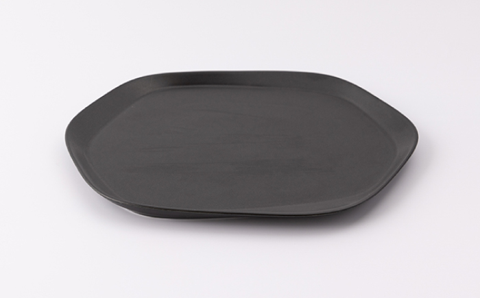 肥前吉田焼 Voronoi プレート LL -matblack- 【224】 NAU014