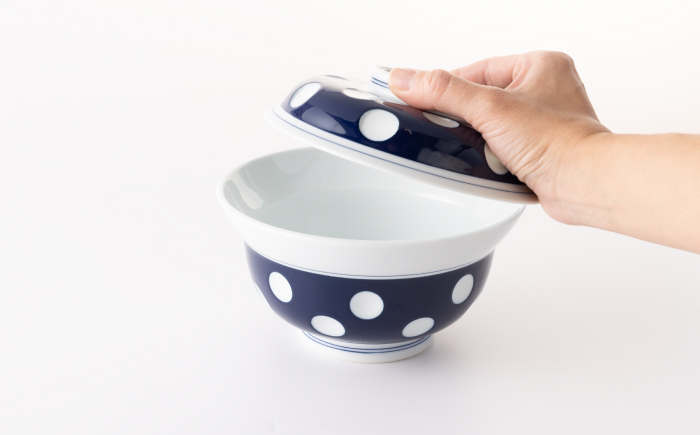 水玉 蓋付丼 (大) 【副千製陶所】 NAZ003