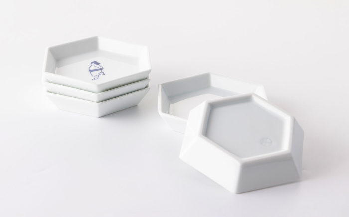 sumou 六角小皿 5点 【副武製陶所】 NAZ007