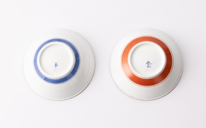 いげ皿 丸鉢 染ソフィア (赤 青) 16cm 2点 【辻与製陶所】 NAZ508