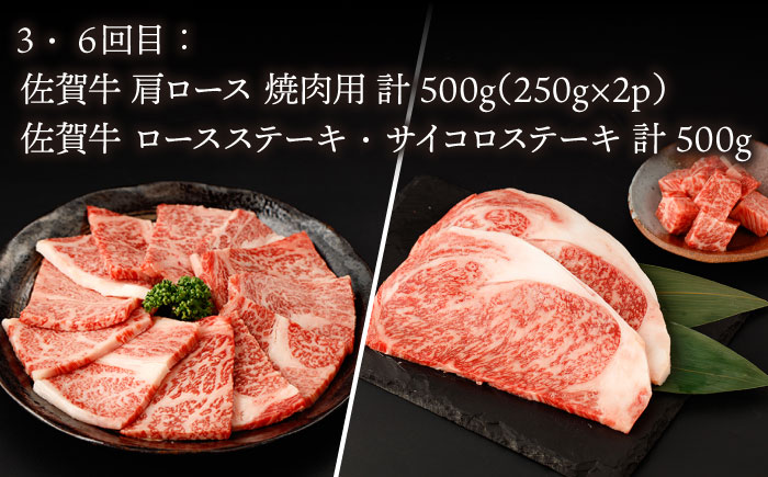 【ANA限定】【6回定期便】佐賀牛・佐賀和牛 食べつくし定期便 プレミアムコース【一ノ瀬畜産】 [NAC206] 牛肉 佐賀県産 黒毛和牛 食べくらべ たべくらべ ステーキ 焼肉 焼き肉 BBQ バーベキュー すき焼き すきやき しゃぶしゃぶ 鍋 定期便
