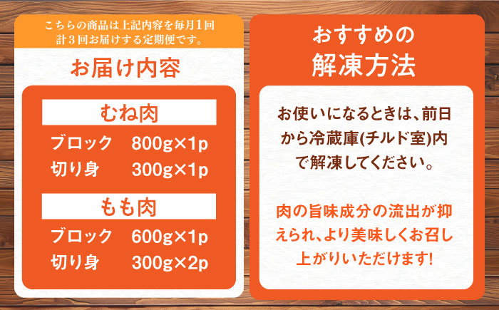 【3回定期便】ありたどり むね肉＋もも肉セット　総計6.9kg 【一ノ瀬畜産】 [NAC413] 鶏肉 鶏むね肉 鶏胸肉 鶏モモ肉 鶏もも肉 高タンパク タンパク質