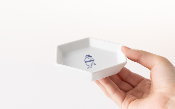 sumou 六角小皿 5点 【副武製陶所】 NAZ007