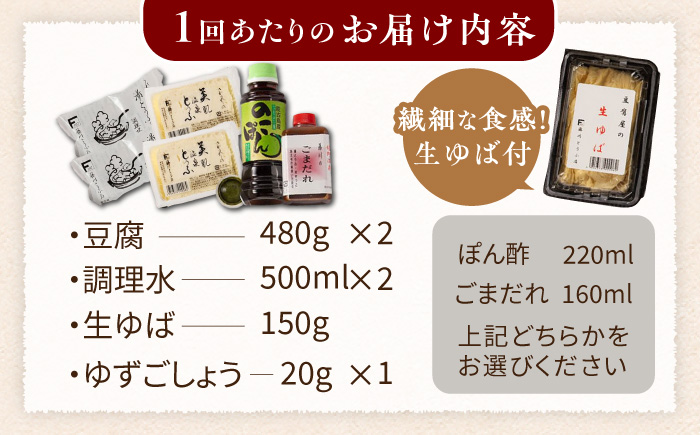 【12回定期便】嬉野温泉湯どうふ2丁＋生ゆばセット【藤川とうふ店】 [NBT109]