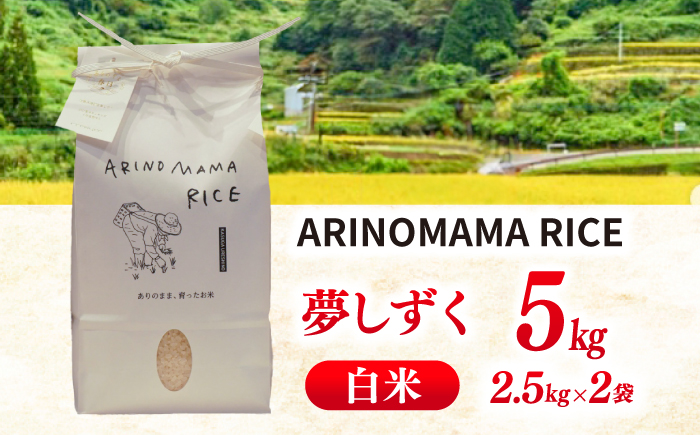 ARINOMAMA RICE 佐賀県嬉野市産 夢しずく 5kg(2.5kg×2)【ありのまま春日】 [NCK003]