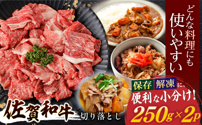 佐賀和牛 切り落とし 計500g(250g×2p)【一ノ瀬畜産】 [NAC030] 牛肉 佐賀県産 黒毛和牛 きりおとし