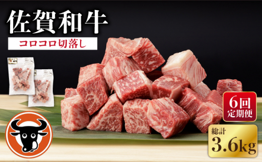 【6回定期便】 佐賀和牛 コロコロ 切落し 600g (300g×2P) 【一ノ瀬畜産】 [NAC108] 牛肉 佐賀県産 黒毛和牛 切り落とし きりおとし 定期便