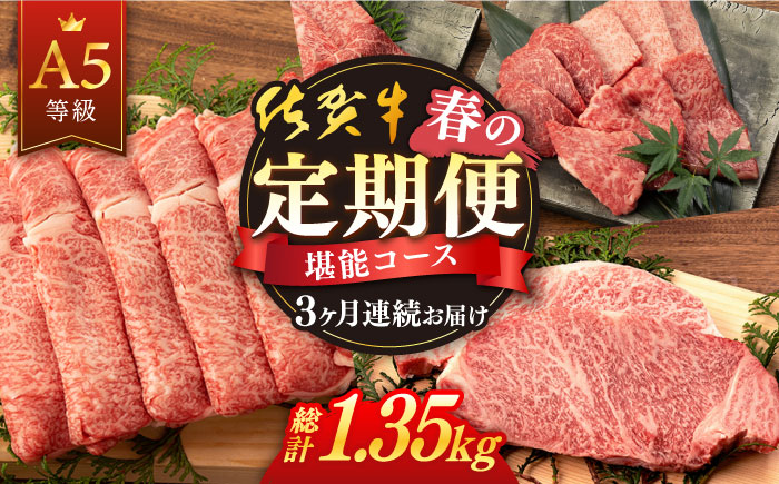 [3回定期便][先行予約]佐賀牛 春の定期便 堪能コース [桑原畜産][NAB102] 牛肉 佐賀県産 黒毛和牛 定期便