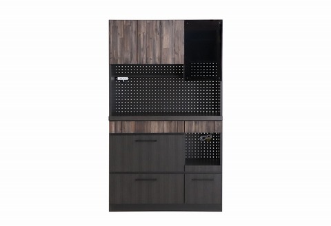 RESE 105KB A(ガラス上台・引出下台) 【キッチンボード レンジ 食器棚 食器 キッチン 家具 国産 収納 台所収納 完成品】(H060645)