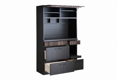 RESE 105KB C(板扉上台・引出下台) 【キッチンボード レンジ 食器棚 食器 キッチン 家具 国産 収納 台所収納 完成品】(H060647)