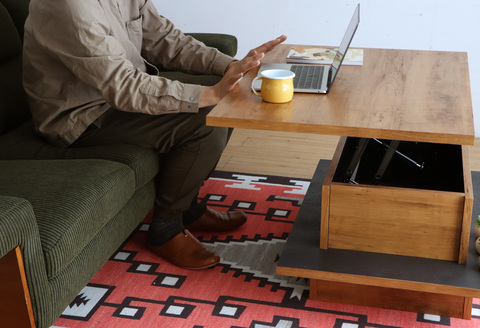 アダムロ リフトアップテーブル LBR 【センター リビング リフトアップ テーブル CT LT 家具 日本製】(H060372)