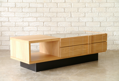 サモア コレクションテーブル 【リビング センター ガラス 北欧 ナチュラル 引出し 収納付き おしゃれ 開梱設置 梱包材引き取り 完成品】(H062190)