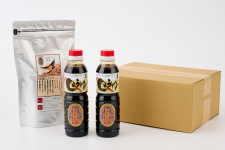 万両特選だしパック(8g×30入)とJAS上級さしみ醤油セット (B-3-②) 【いわし 煮干し かつおぶし こんぶ しいたけ あごだし 甘口】(H016210)