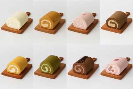 【定期便4回】プレミアム米粉ロールケーキ 8種セット【グルテンフリー 保存料不使用 贈り物 お歳暮 お中元 お祝】(H053325)