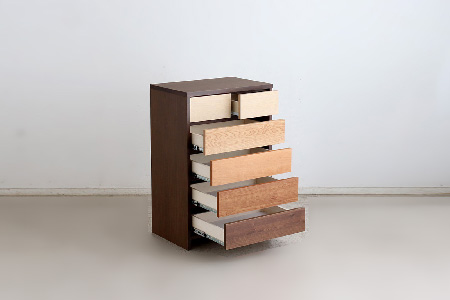 【東馬家具】カンザス 60チェスト BR【木目 天然素材 6段 グラデーション 収納力 上質 棚 完成品】(H060634)